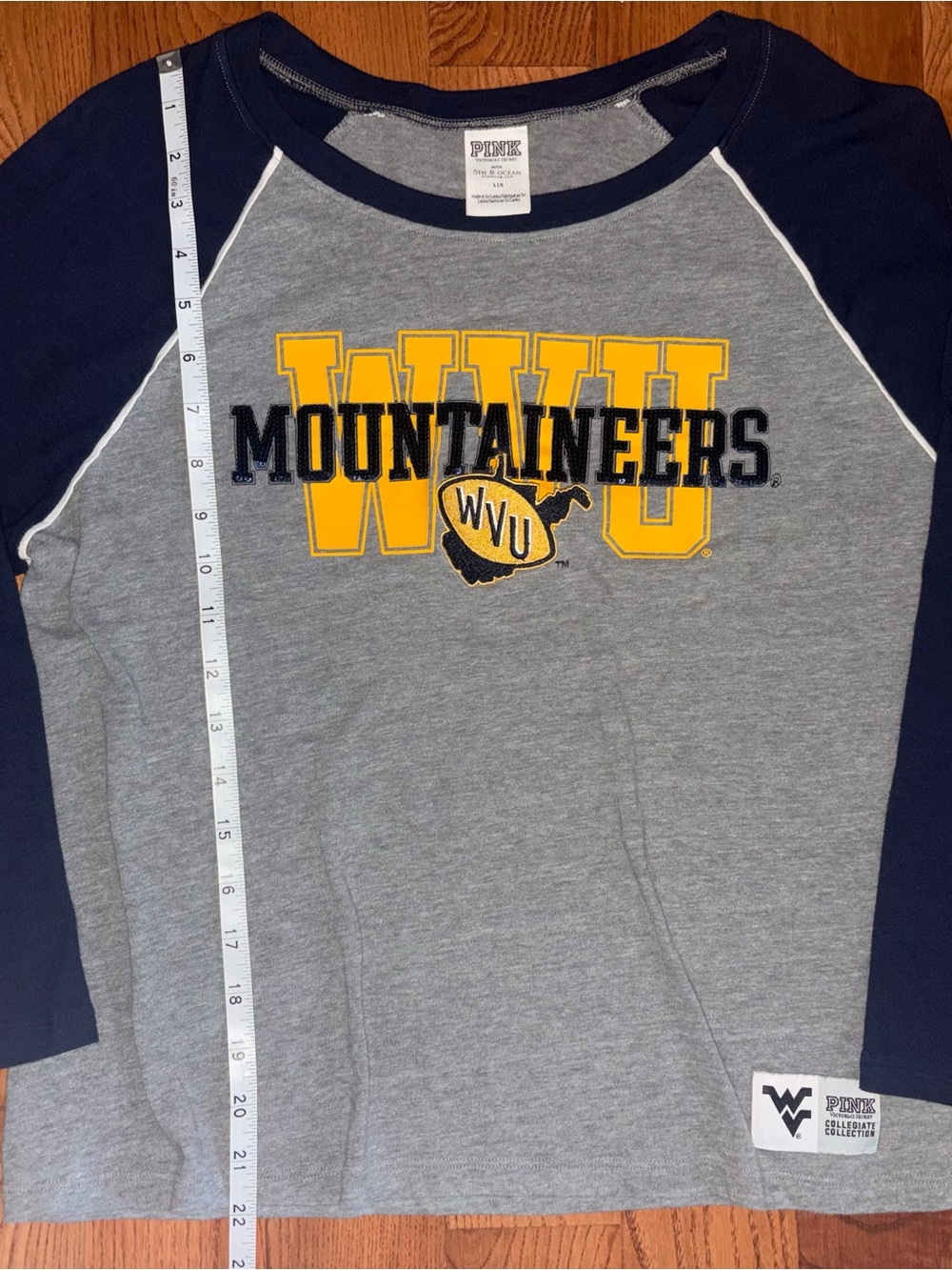 WVU Mountaineers Women’s PINK Long Sleeve Shirt Size Large